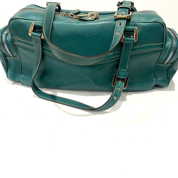 GUCCI Green Leather Satchel With Lock & Key - Picture 3 of 14